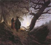 Caspar David Friedrich Man and Woman Contemplating the Moon (mk10) oil on canvas